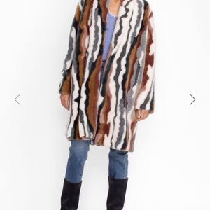 Johnny Was Cozy Faux Fur Coat in Earth Tones